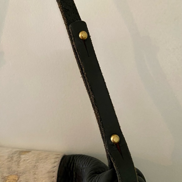 CHC Handmade/High Quality Pebbled Black Leather Foldover Crossbody Bag - EUC - Picture 15 of 16